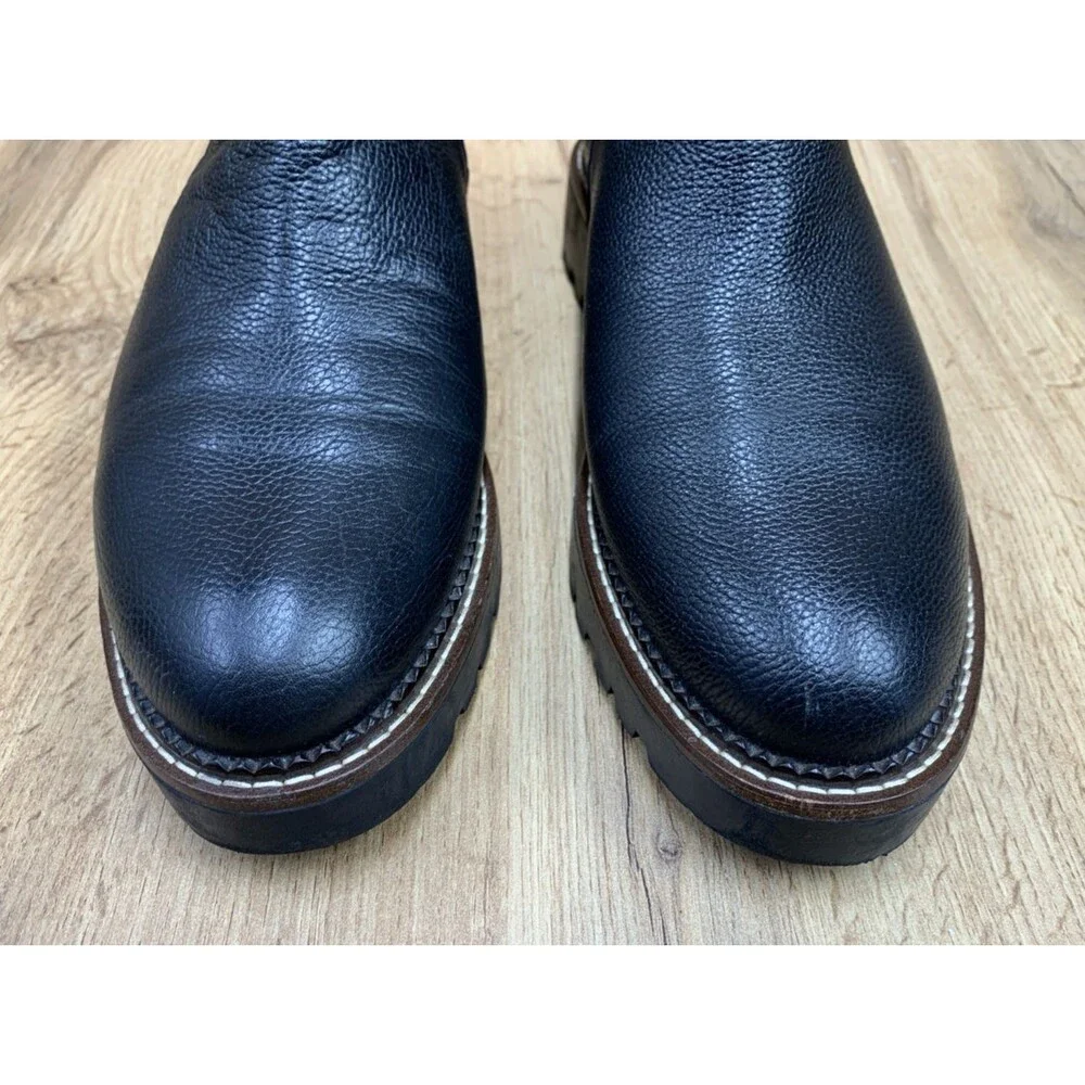 Nordstrom Women Miller 2 Lea Ankle Boots Black Leather Water Resistant Size 10 M